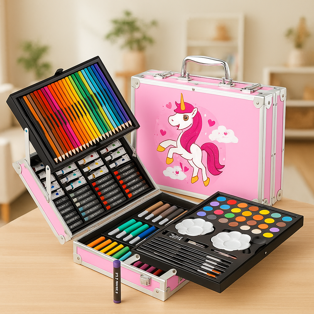 Set De Arte Infantil Valija De 145 Piezas Maletin Metalico