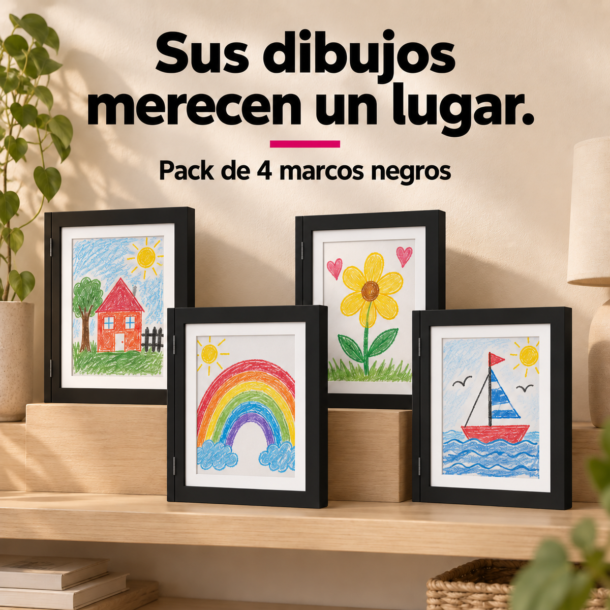 Pack x4 Marcos para Dibujos Infantiles