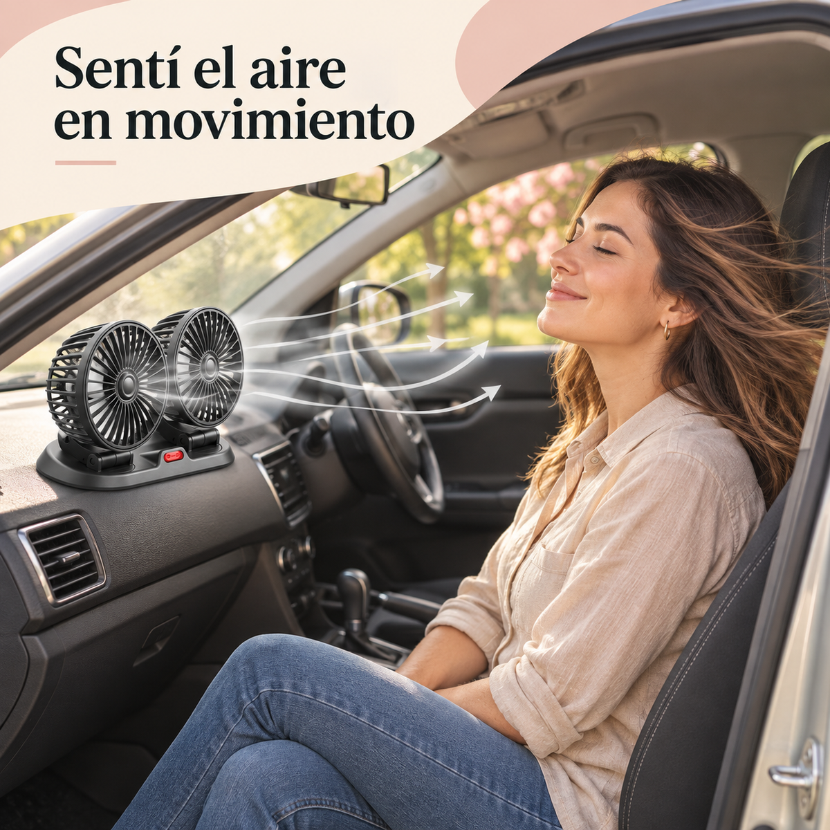 Ventilador para Auto 12 V Doble Cabezal — Más Aire en tus Viajes