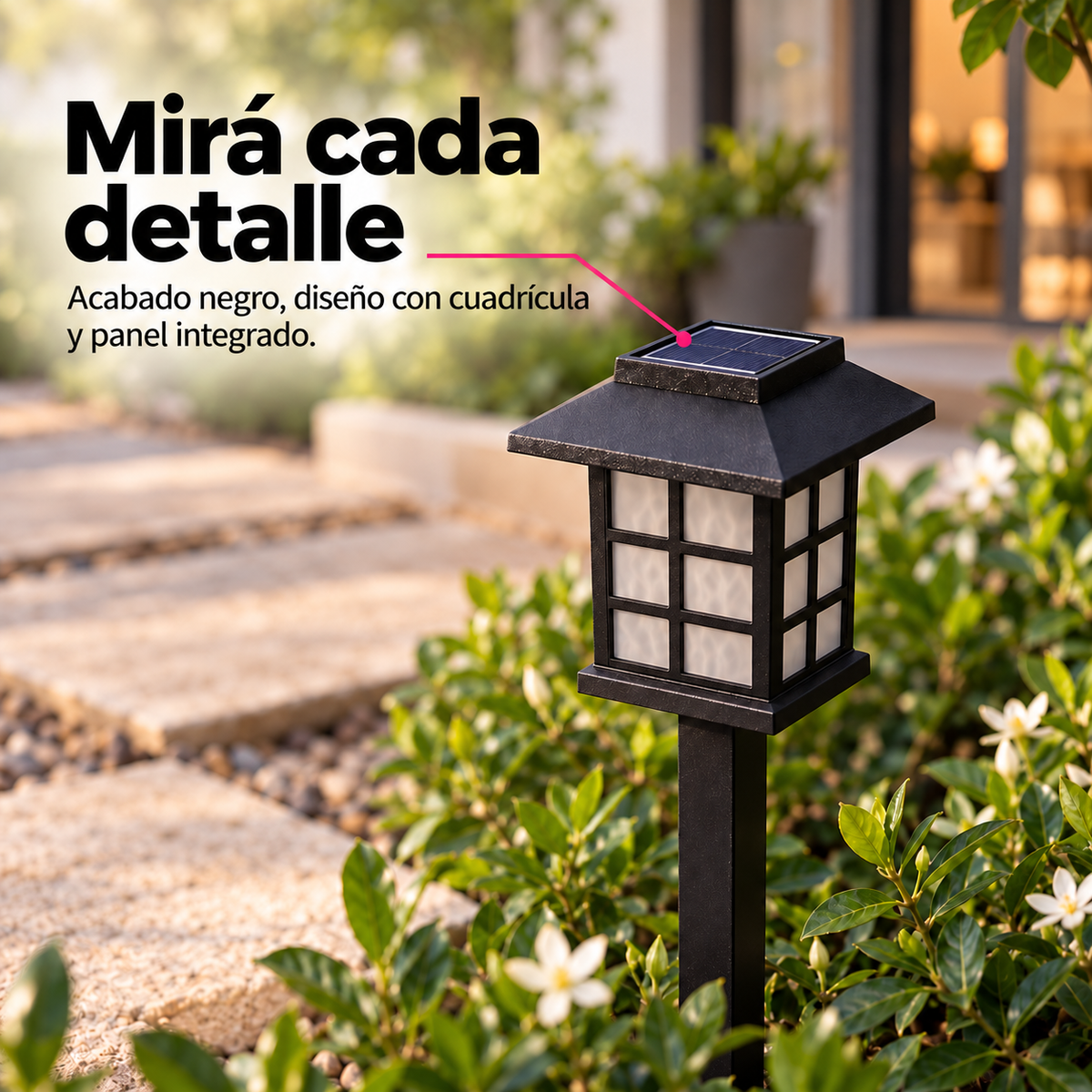 Faroles Solares LED Efecto Llama Ecoinnova · Pack x4