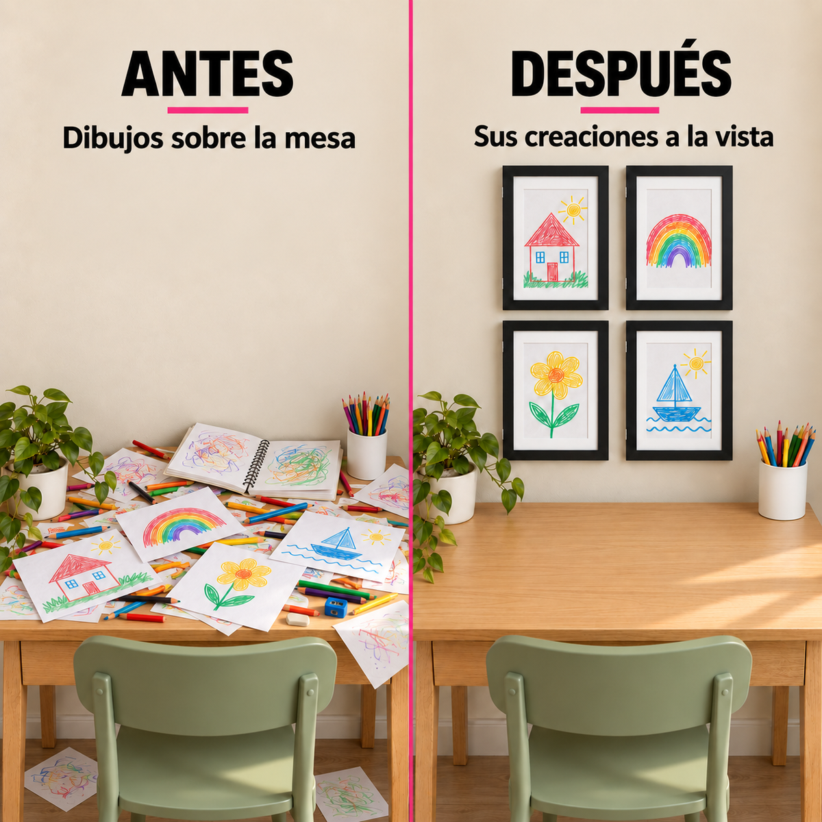 Pack x4 Marcos para Dibujos Infantiles