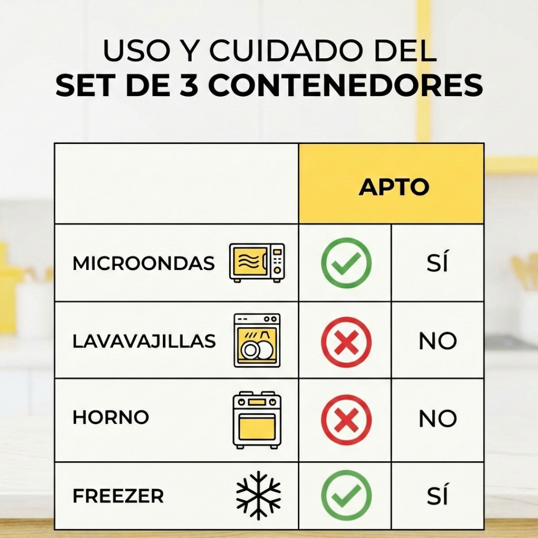 Set 3 Organizadores Heladera Tapers Herméticos Escurrido