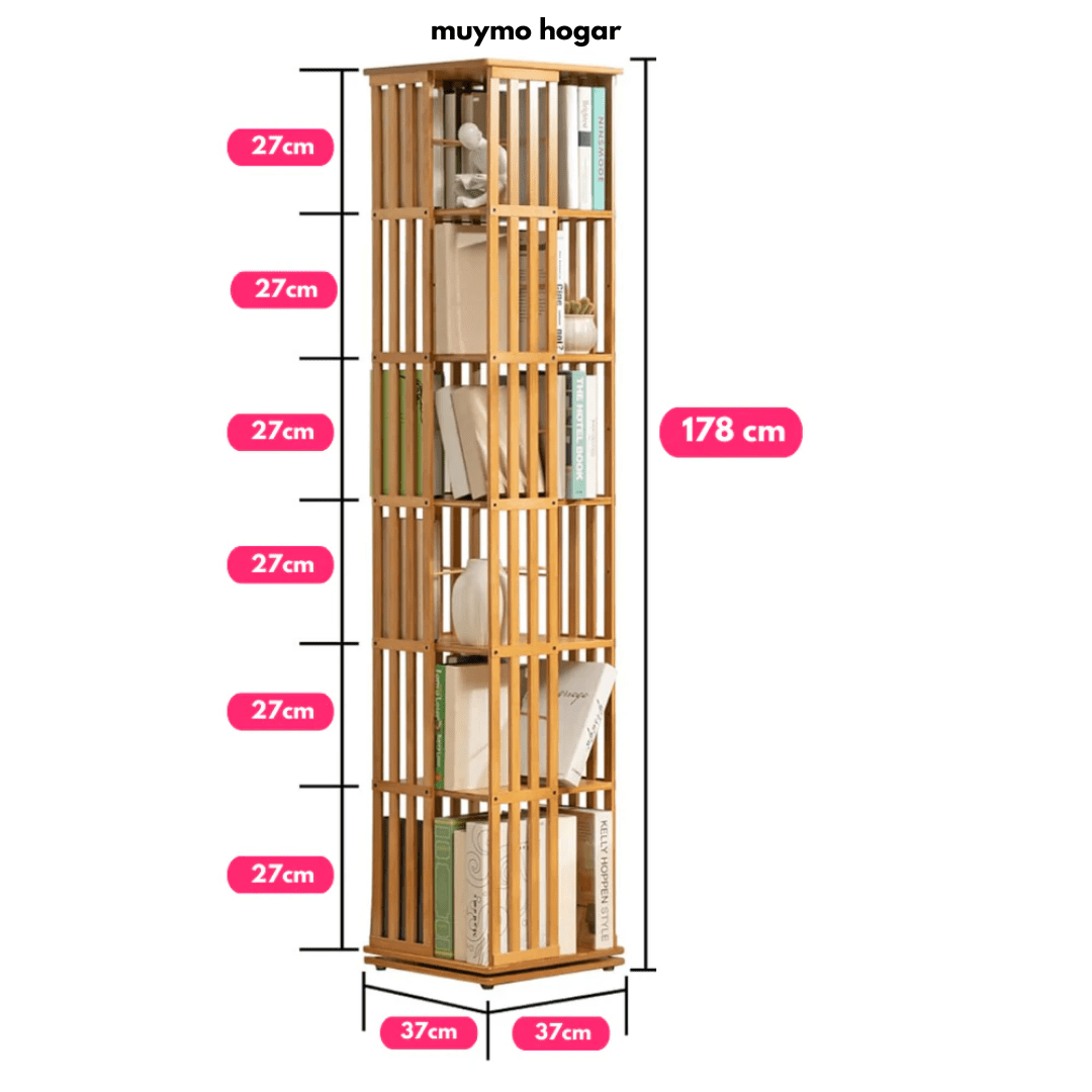 Estanteria de Bambu Giratoria - muymo hogar