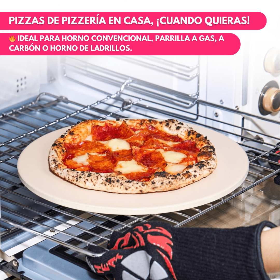 Set de Piedra Refractaria para Pizza con Pala y Cortador - Muy Moderna Uruguay