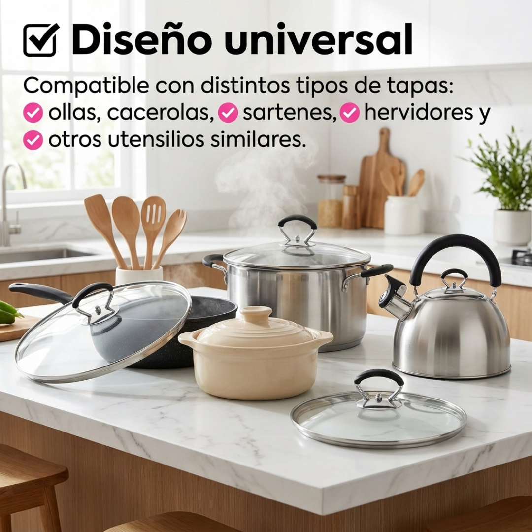 Set 6 Mangos de Silicona Universal para Tapa de Olla