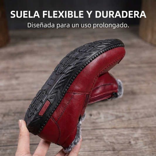 Botines Abrigados con Forro Afelpado - Símil Cuero para Invierno