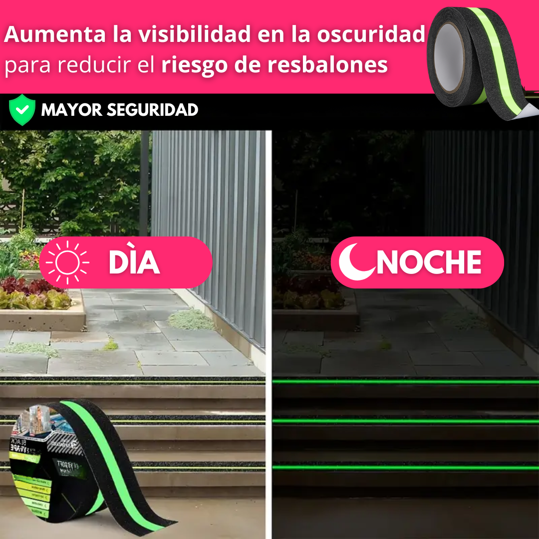 Cinta Antideslizante que Brilla En La Oscuridad Para Escalera