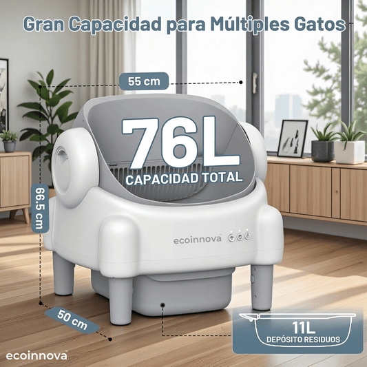 Arenero Gato Automático Autolimpiante Open Top - Ecoinnova - Muy Moderna Uruguay