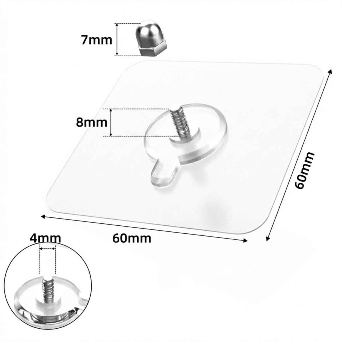Pack x6 Adhesivos con Tornillo Sin Perforación Para Cocina Y Baño - Muy Moderna Uruguay