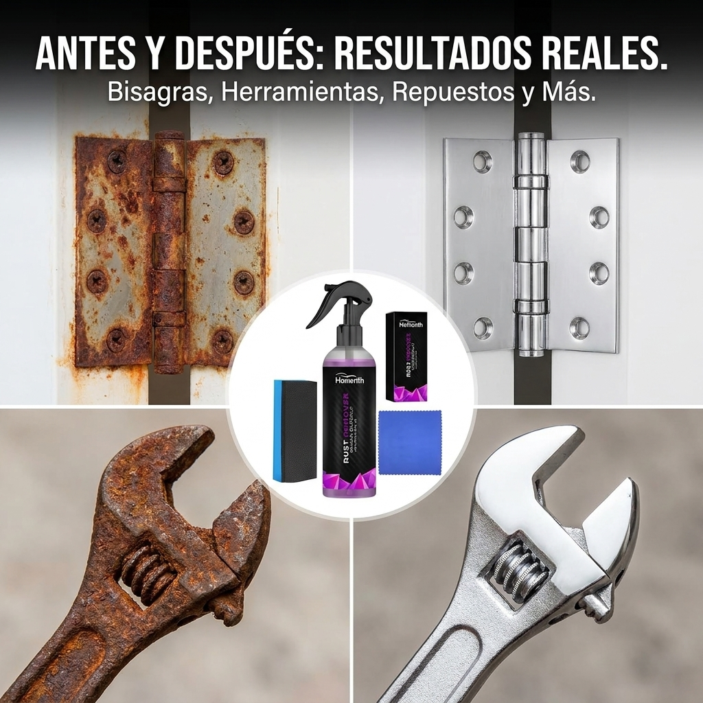 Spray Quitaóxido 100ml Kit Paño Esponja Ácido Cítrico Metal