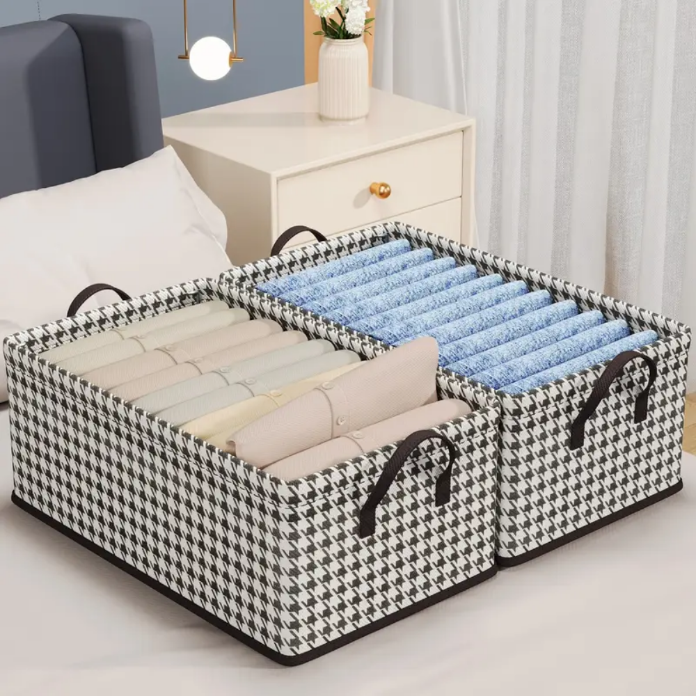 Cajon a Cuadros Organizador de Ropa con Estructura Metalica