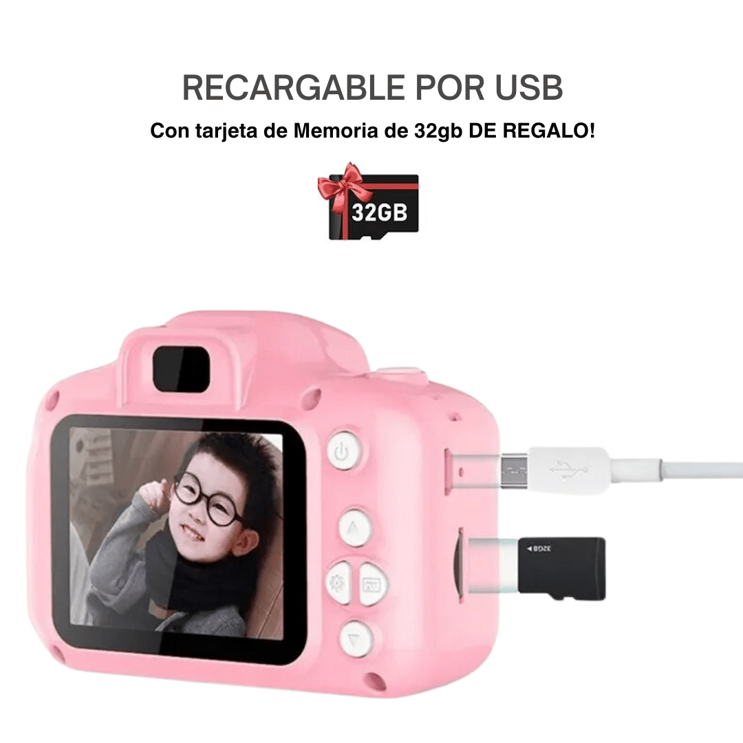 Mini Cámara Digital Para Niños + Tarjeta 32gb - Muy Moderna Uruguay