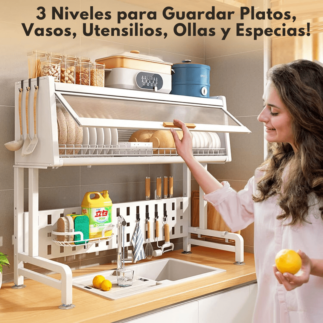 Escurridor Extensible Sobre Pileta Guarda Platos Premium - Muy Moderna Uruguay