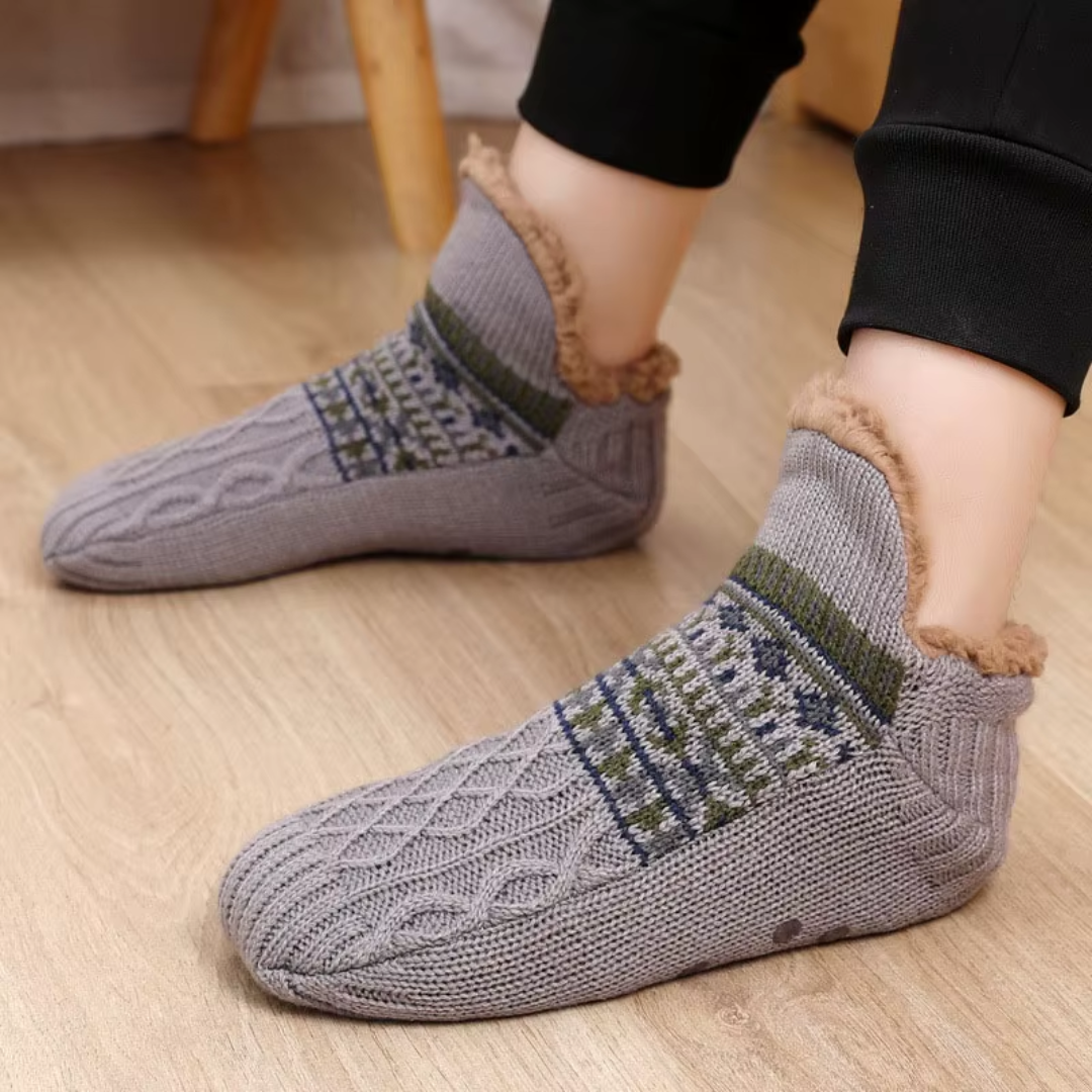 Pantuflas tipo Medias Térmicas Antideslizantes con Corderito Interior