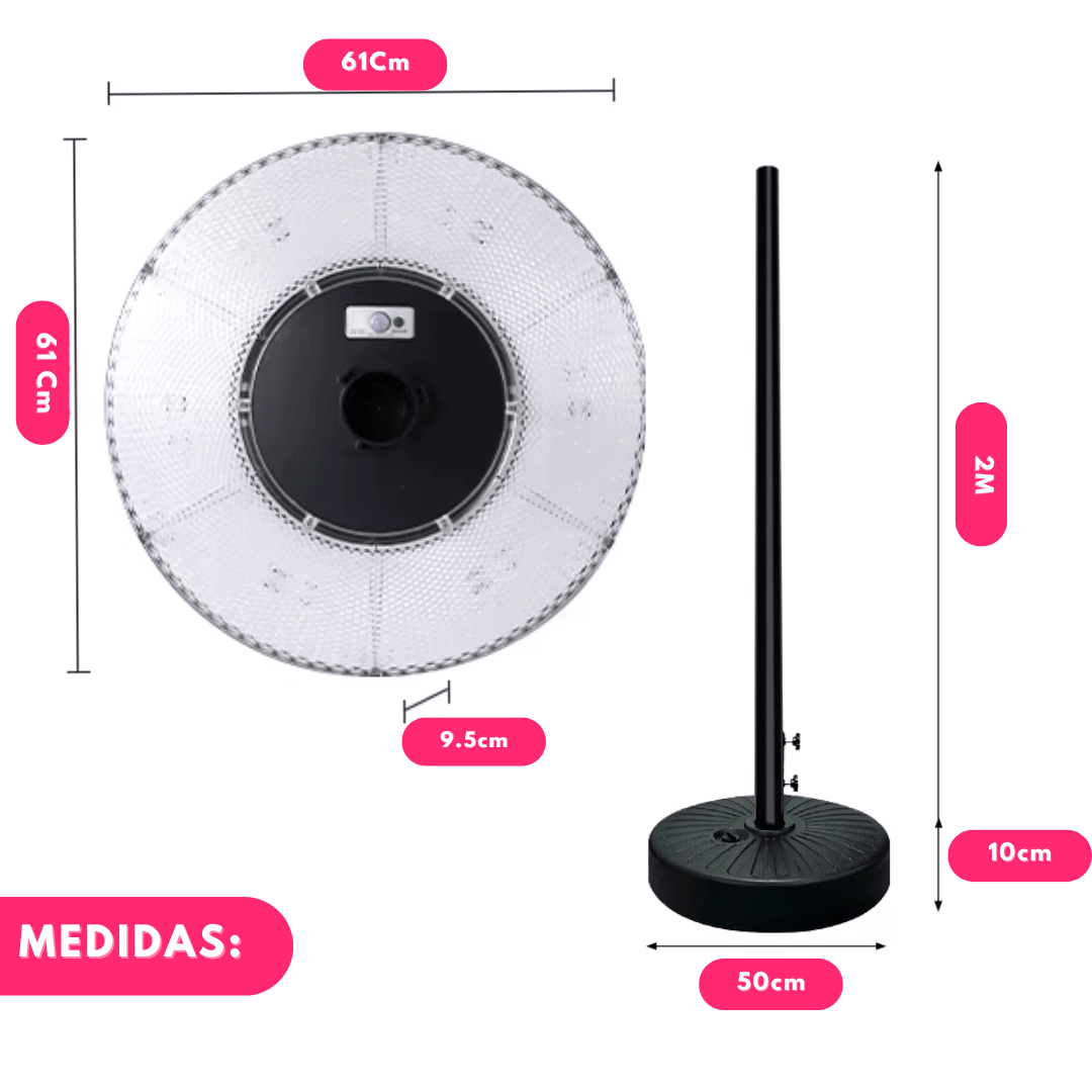 Poste de Luz Solar para Jardin 2mts - Muy Moderna Uruguay