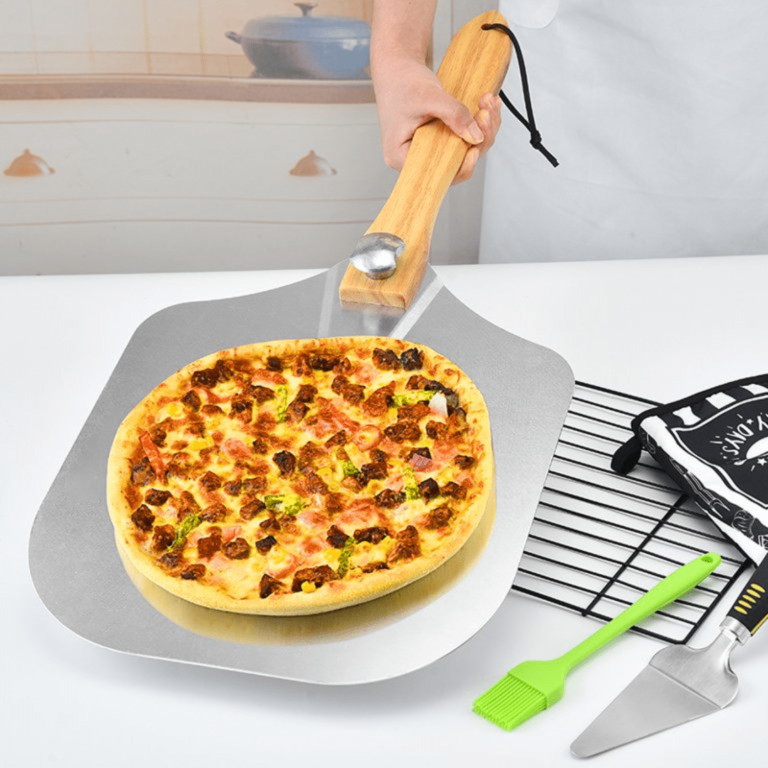 Set de Piedra Refractaria para Pizza con Pala y Cortador - Muy Moderna Uruguay