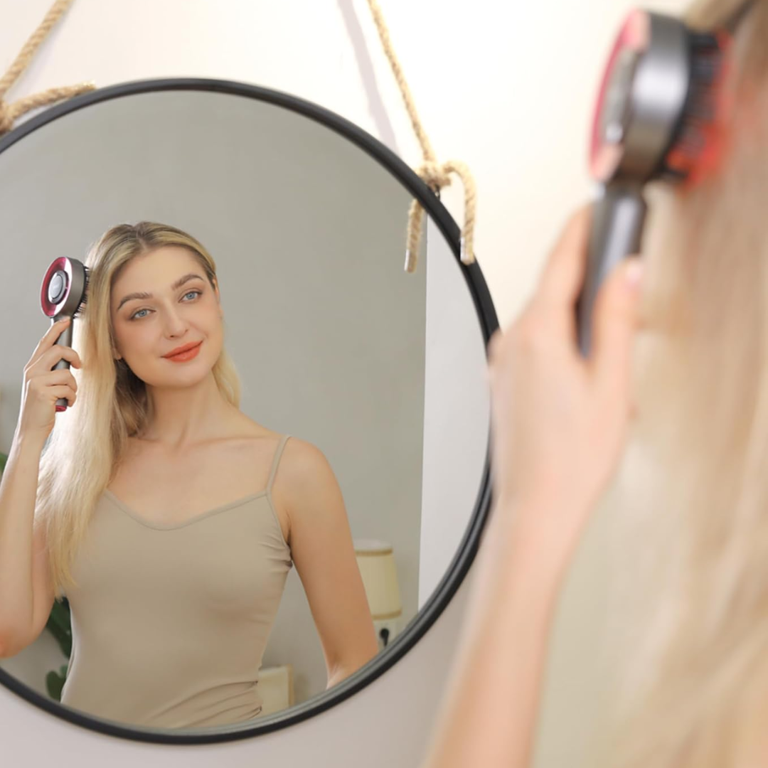 Peine Masajeador Para Cuidado Cuero Cabelludo con Luz Roja