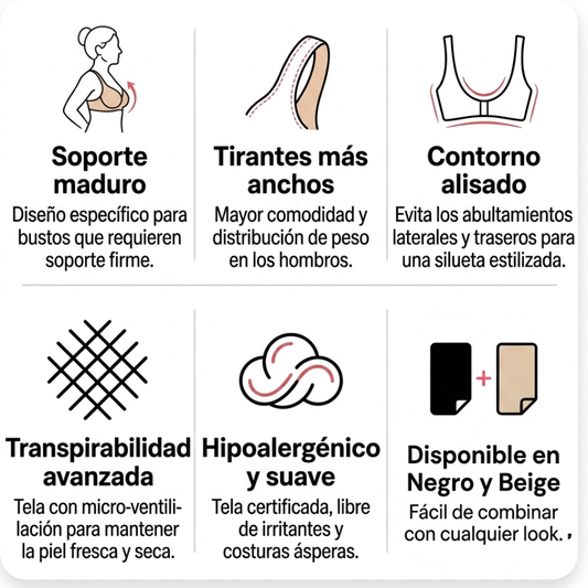 Corpiño Push Up Sin Costuras y Sin Aro — Efecto Levanta Busto
