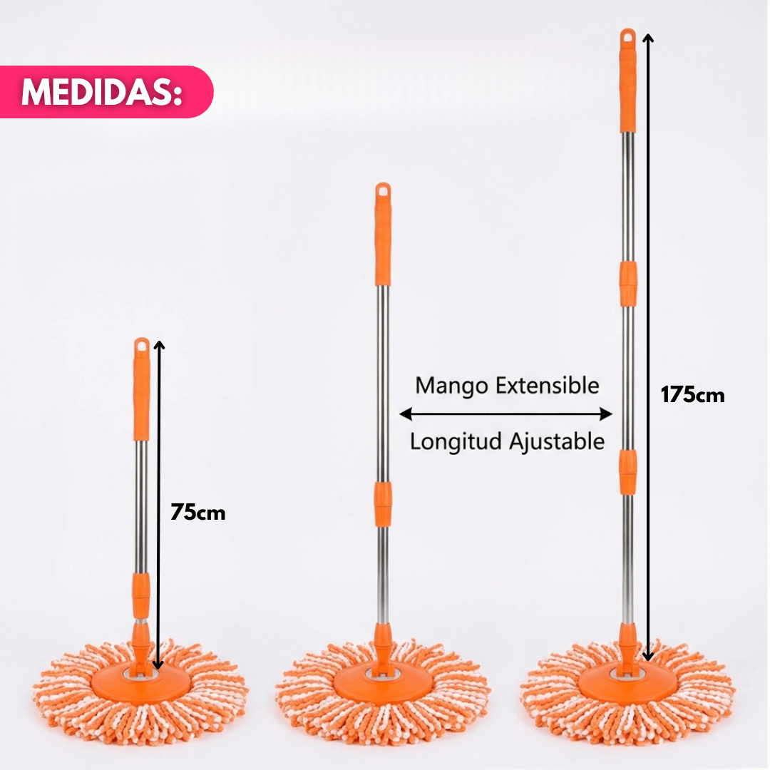 Mopa Larga Para Paredes Y Techos Mango Extensible 360° - Muy Moderna Uruguay