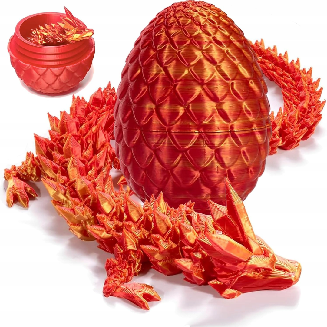 Set Coleccionable de 4 Dragones Articulados Impresos en 3D con Huevo