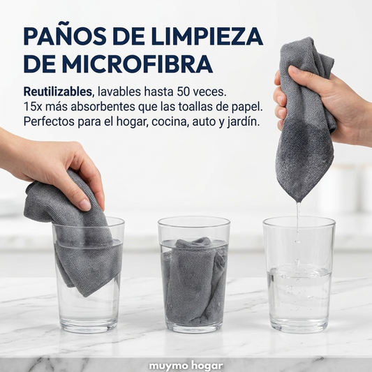 Rollo 75 Paños de Microfibra Reutilizables - muymo