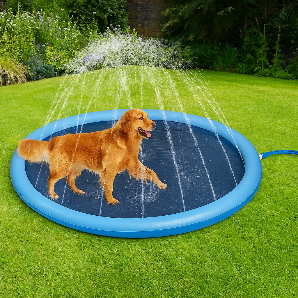 Alfombrilla Piscina De Aspersión Para Mascotas Inflable