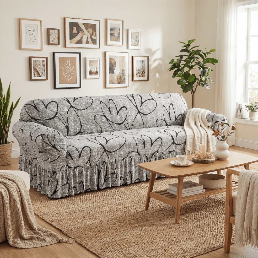 Funda Sillon Elastizada Cubre Sofá Con Falda - Muymo Hogar - Muy Moderna Uruguay