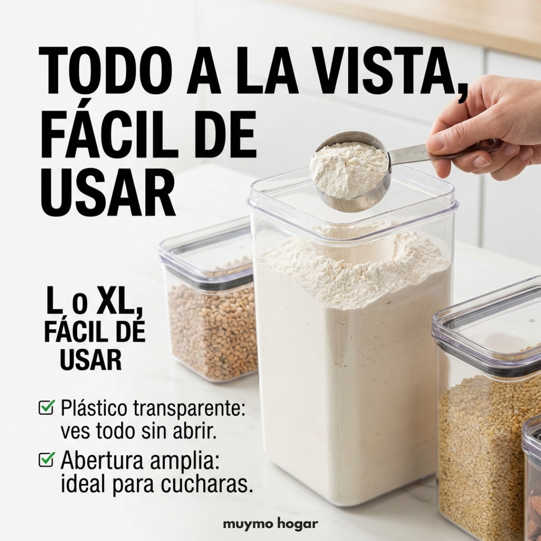 Set 24 contenedores plásticos con tapa - muymo hogar