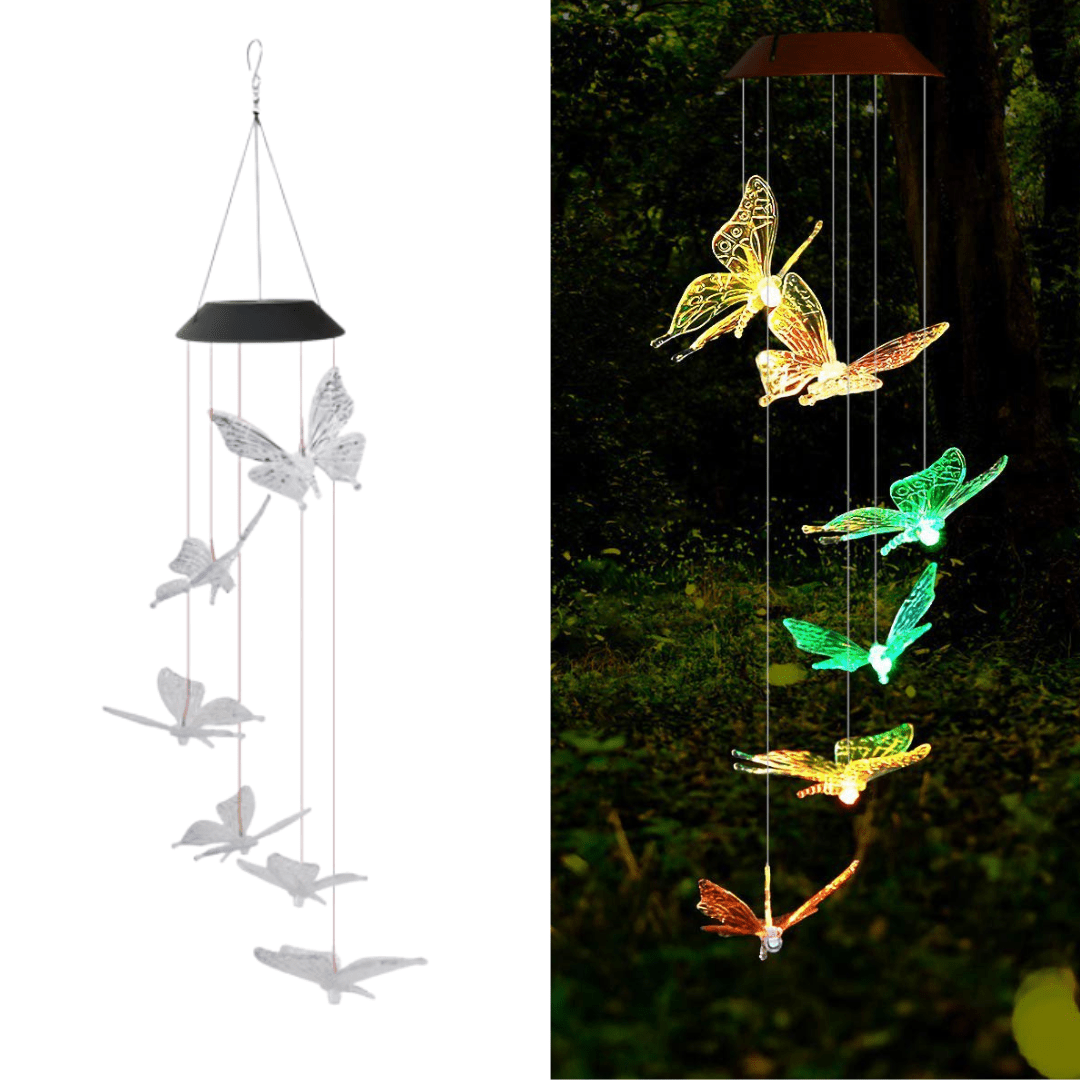 Llamador de Ángeles de Mariposas LED Solar - Muy Moderna Uruguay