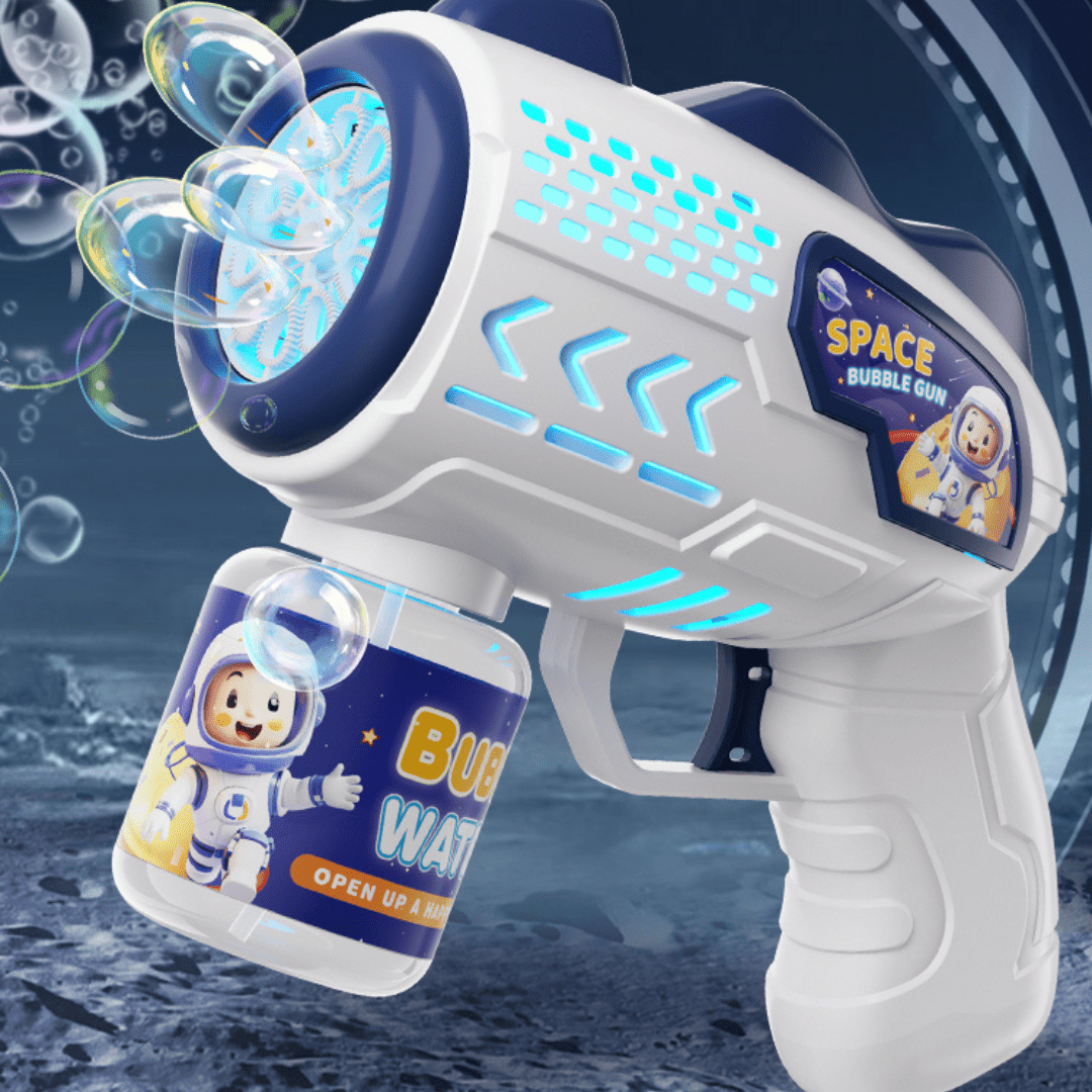 Super Pistola de Burbujas Automática Eléctrica de Astronauta - Muy Moderna Uruguay