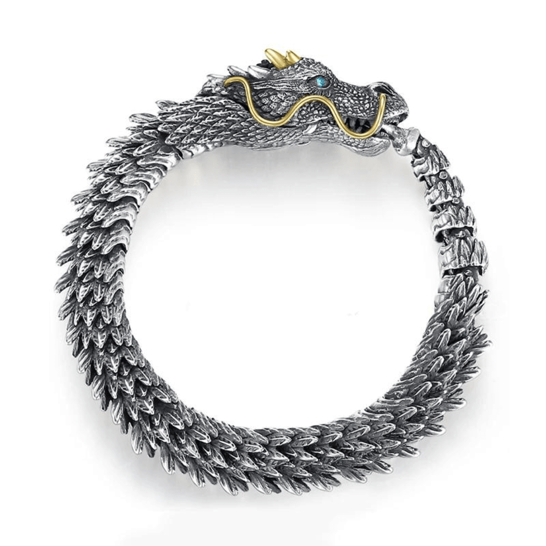Pulsera Metálica De Dragón Tridimensional - Muy Moderna Uruguay