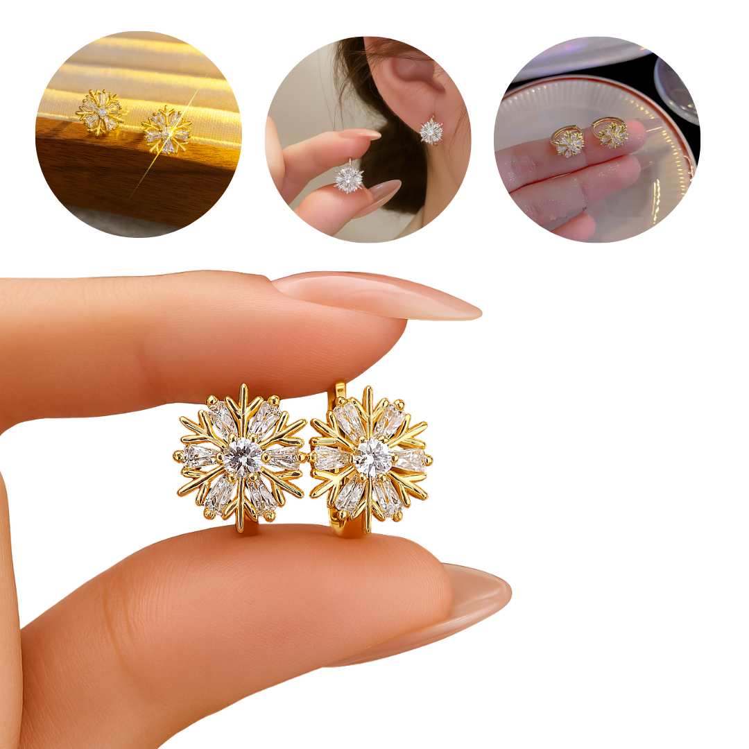 Caravanas Copo de Nieve Baño de Oro