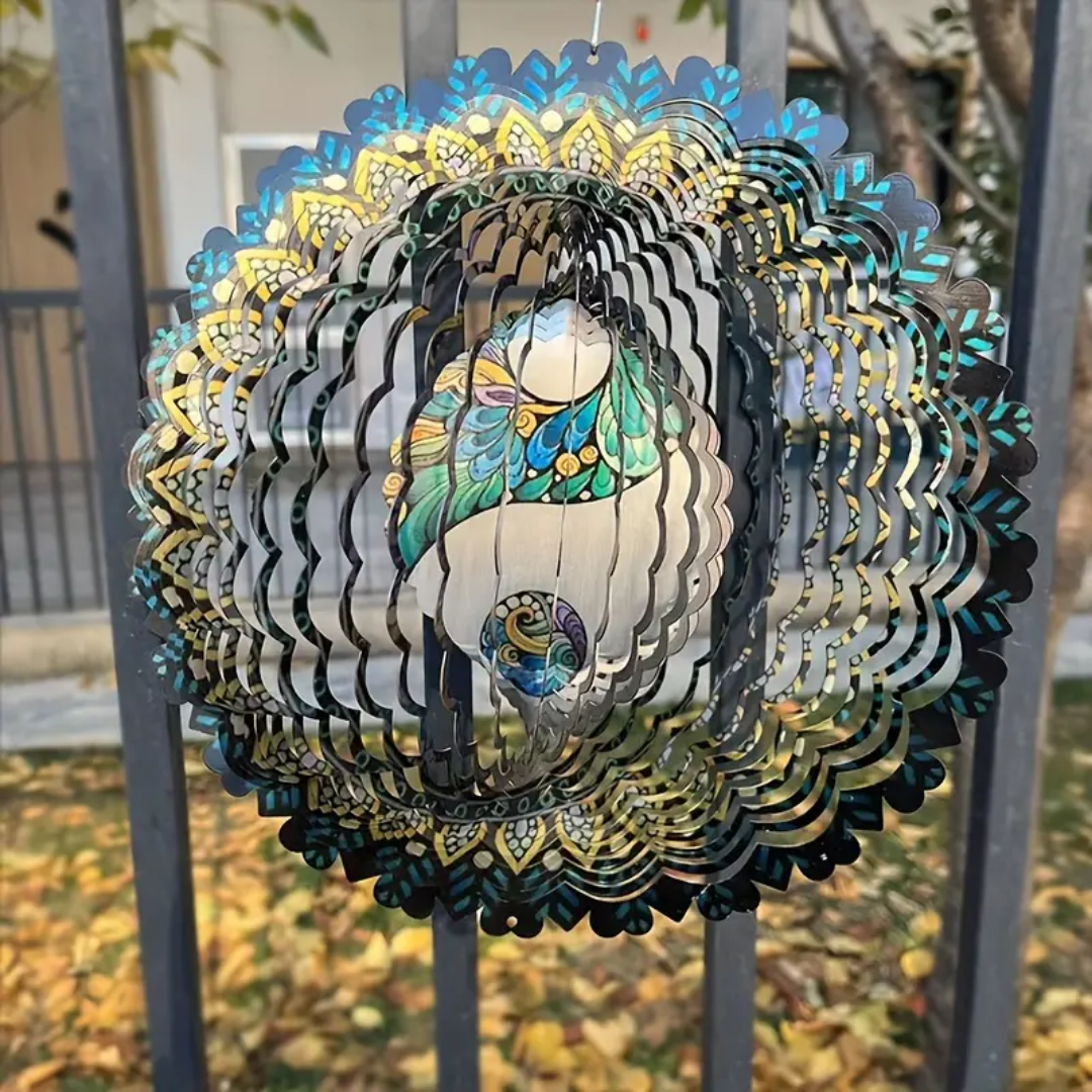 Adorno Giratorio de Jardín con Forma de Mandala
