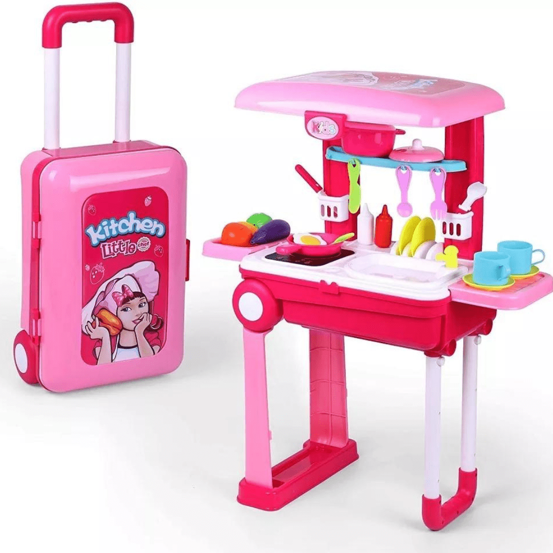 Cocina De Juguete Maleta 2 En 1 Pequeña Chef Con Accesorios - Muy Moderna Uruguay