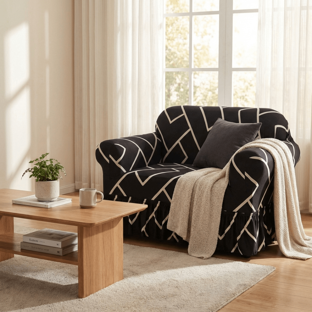 Funda Sillon Elastizada Cubre Sofá Con Falda - Muymo Hogar - Muy Moderna Uruguay