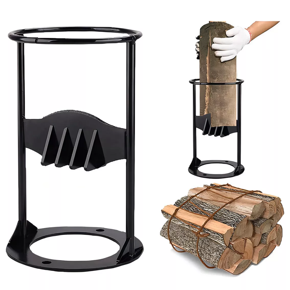 Base de Acero para cortar Leña para Hogar y Camping