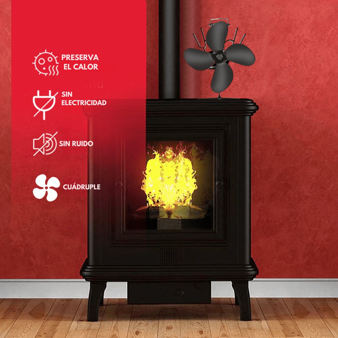 Difusor de Calor Ventilador Termico Estufa 4 Aspas Autopropulsado Por Calor - Muy Moderna Uruguay