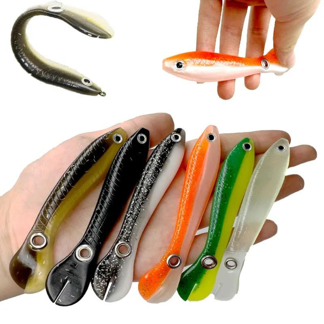 Set de 5 Señuelos Flexibles De Silicona Para Pesca