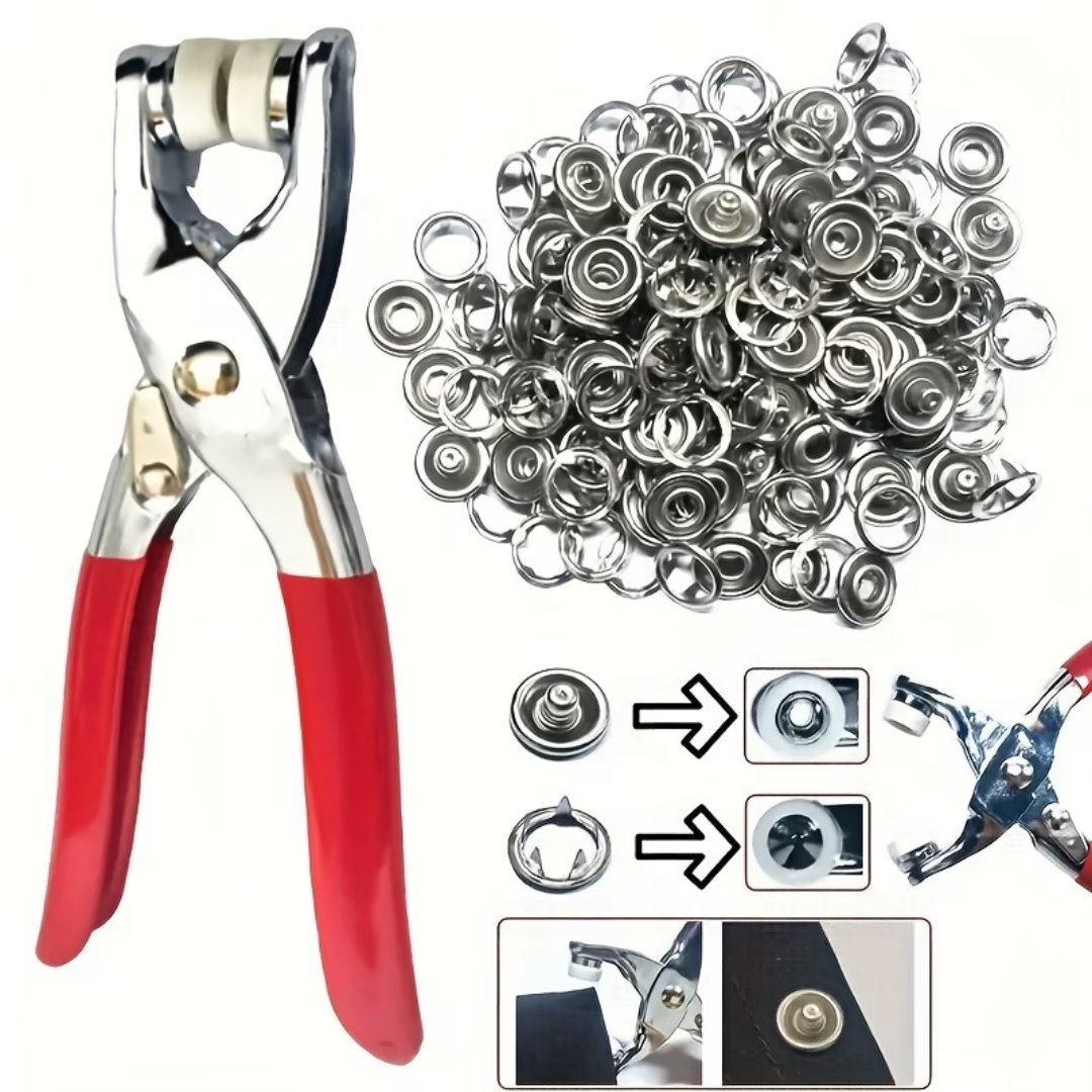 Kit de 100 Broches a Presión con Pinza