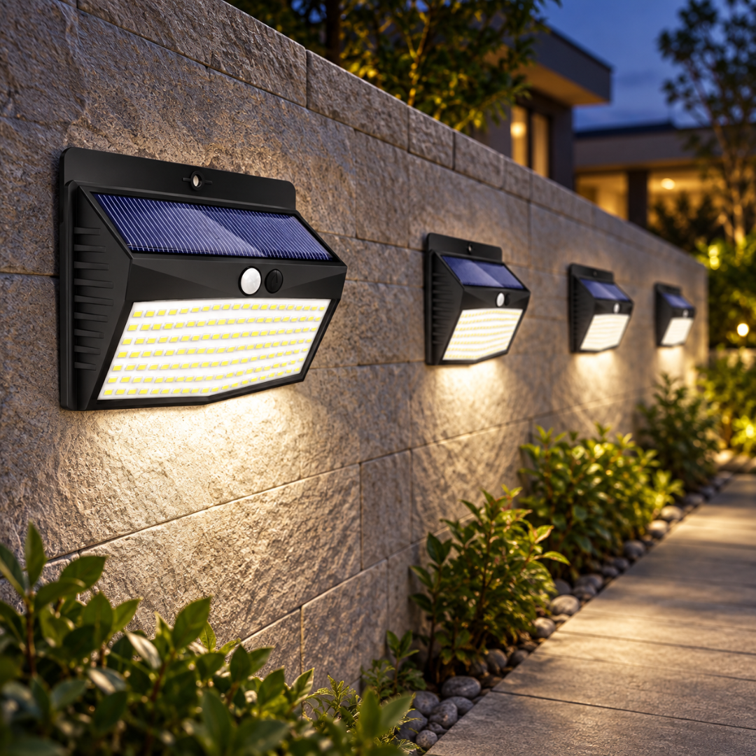 Luces Solares de 138 LED con Sensor Ecoinnova - Pack de 4
