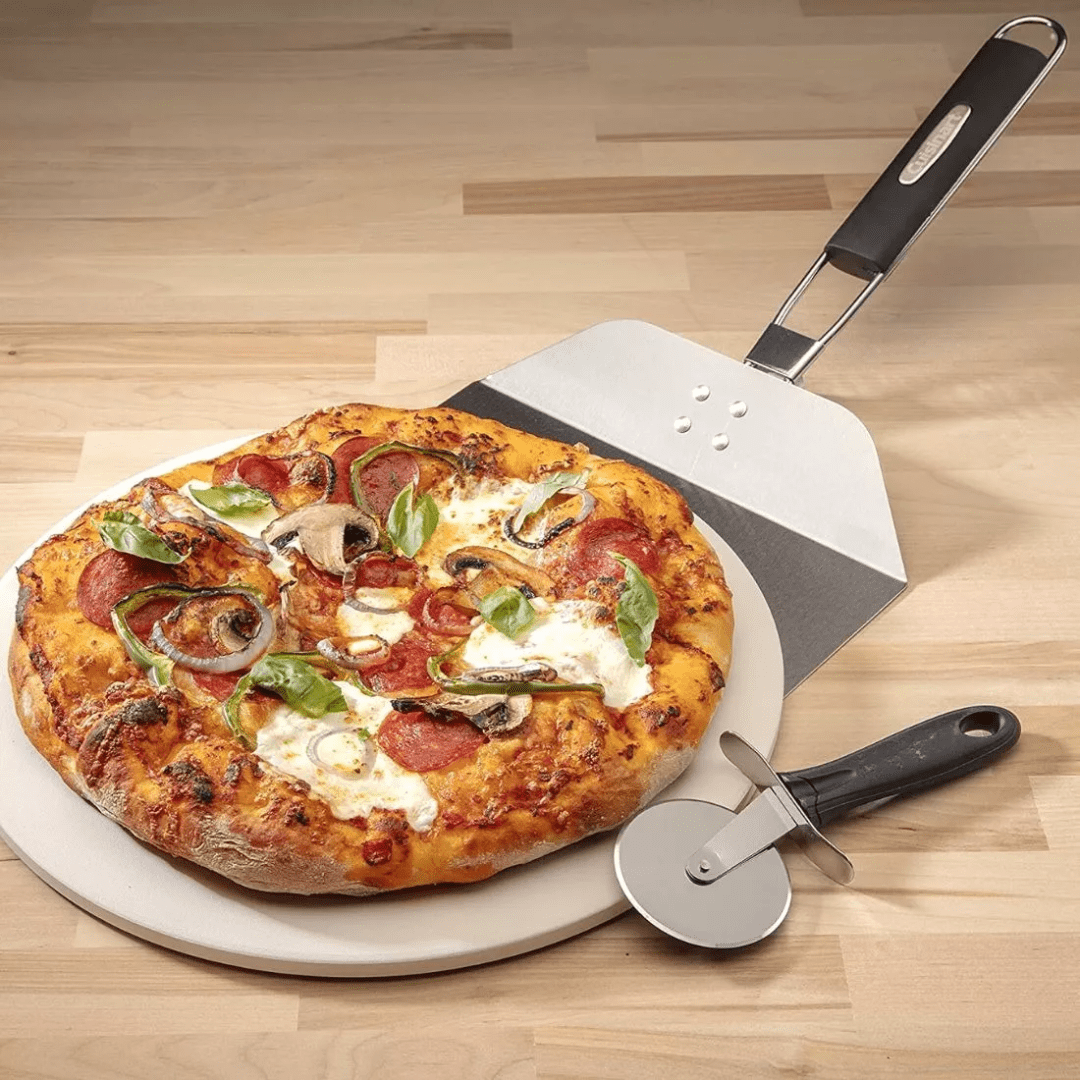 Set de Piedra Refractaria para Pizza con Pala y Cortador - Muy Moderna Uruguay