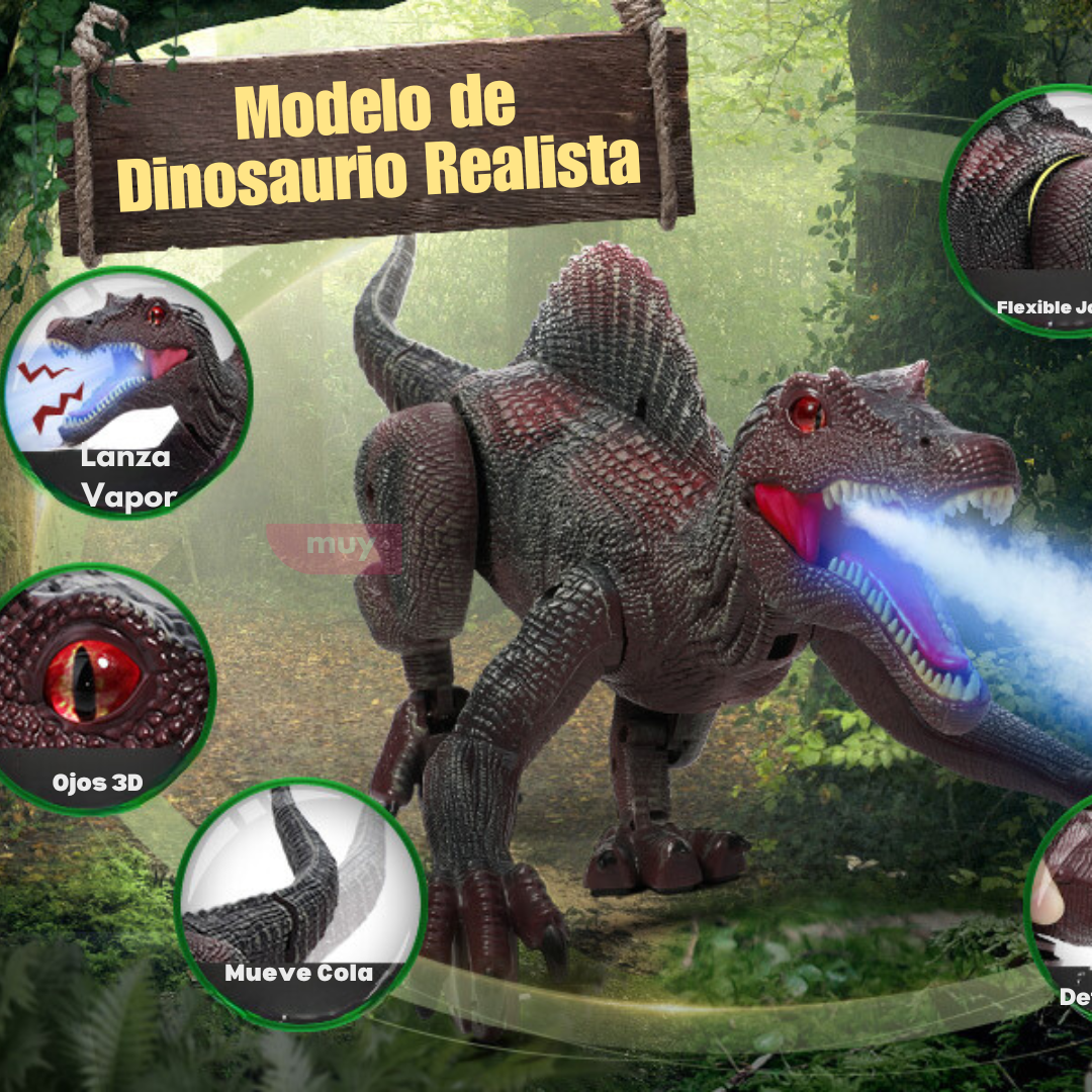 Dinosaurio a Control Remoto con Seguimiento Láser para Niños