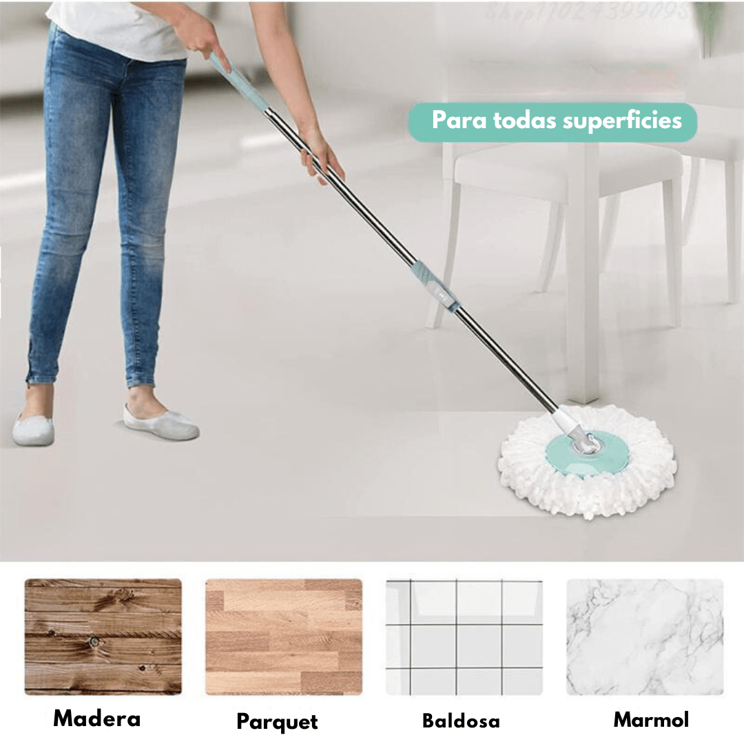 Mopa Giratoria Centrífuga 360 con Balde y Repuesto - Muy Moderna Uruguay