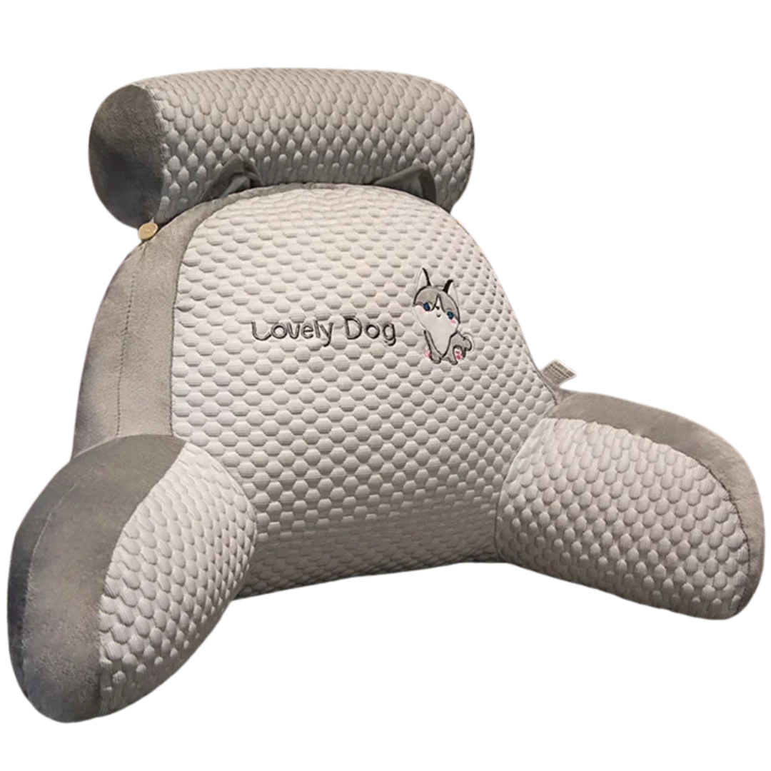 Almohadón Lumbar con Posabrazo para Cama, Silla y Sillón