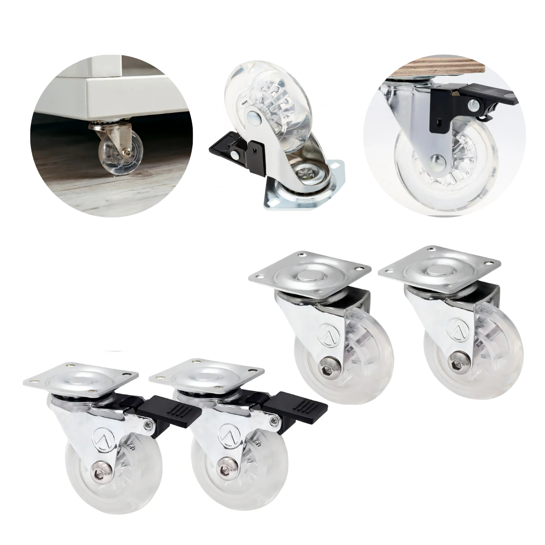 Kit De 4 Ruedas De Silicona Para Muebles Con Freno