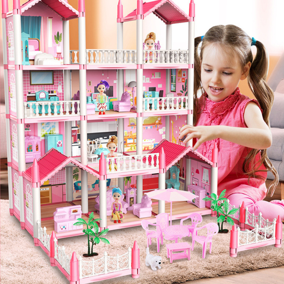 Casa De Muñecas Grande Completa Con Accesorios