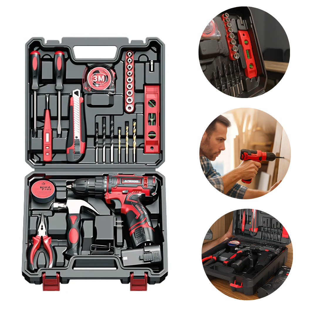 Kit De Herramientas Full Atornilladora Martillo Llaves OSMENER