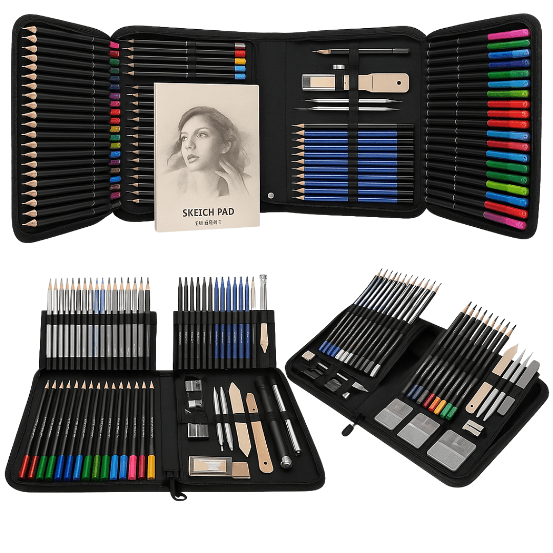 Lápices De Colores Para Dibujo Y Pintura Kit Completo 95 Piezas - Muy Moderna Uruguay
