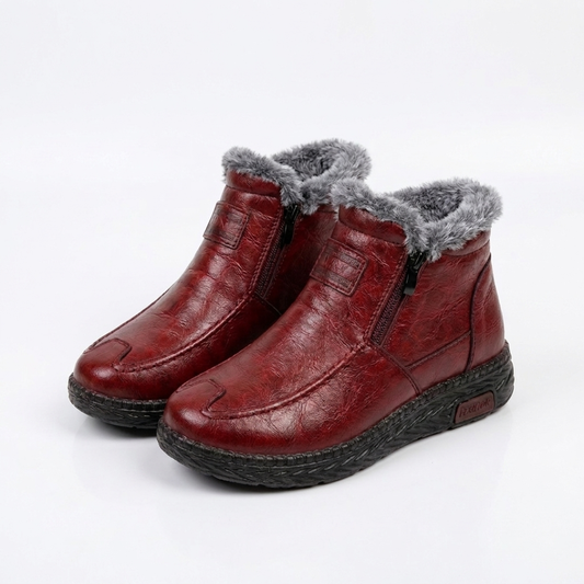 Botines Abrigados con Forro Afelpado - Símil Cuero para Invierno