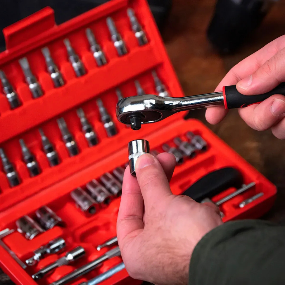 Juego De Dados Llave Cricket 46 Piezas En Cromo Vanadio